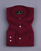 Glisten Beat Red Dobby Textured Cotton Shirt