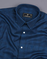 Chicago Blue With Black Check Formal Cotton Shirt