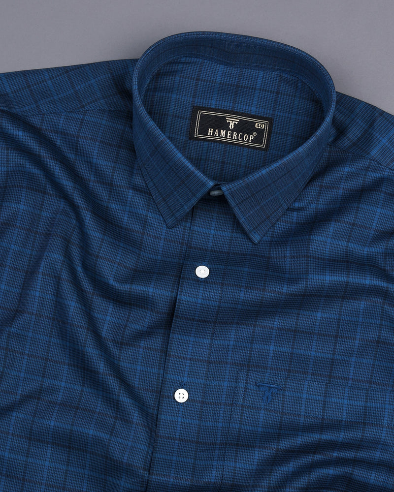 Chicago Blue With Black Check Formal Cotton Shirt – Hamercop