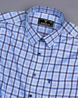 Perano MultiBlue Twill Check Premium Cotton Shirt