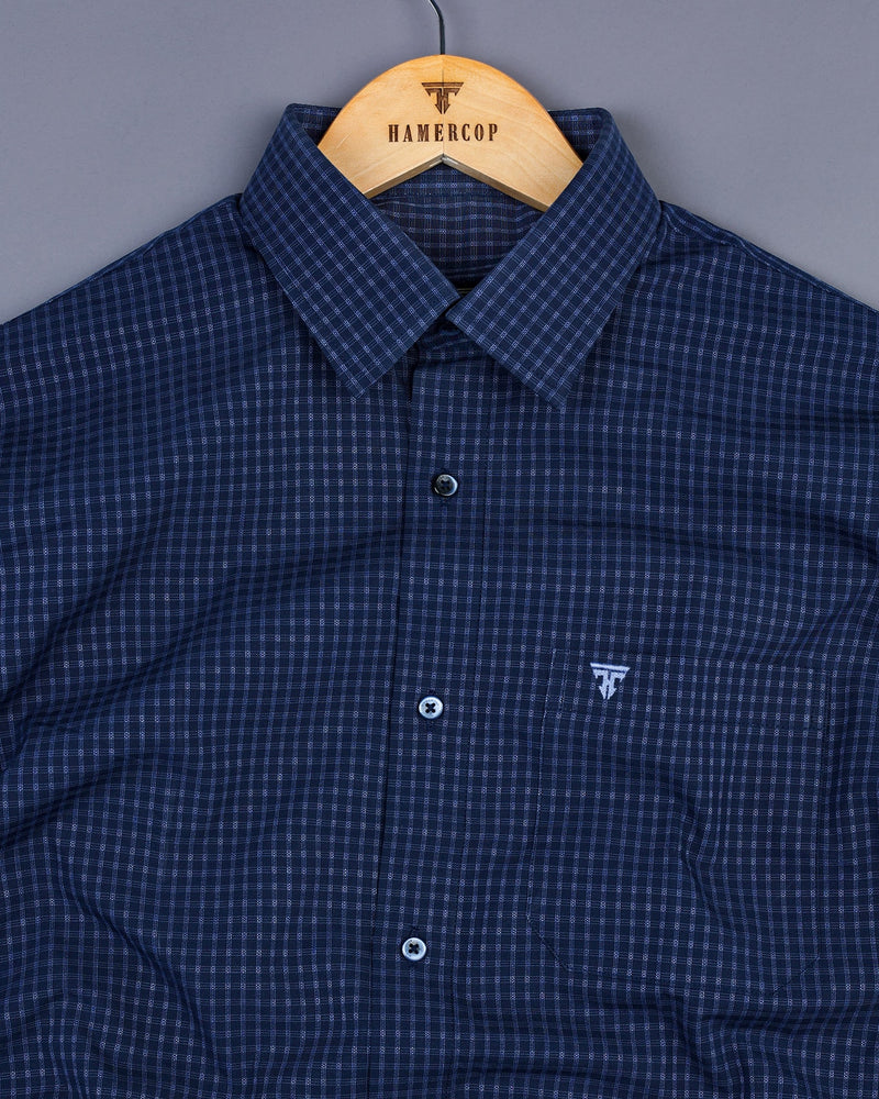 Broncos Blue With SkyBlue Check Formal Cotton Shirt