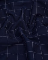 NavyBlue With White Thread Check Formal Cotton Shirt