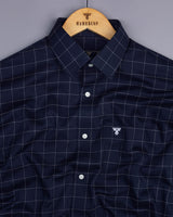 NavyBlue With White Thread Check Formal Cotton Shirt