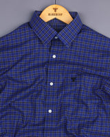 Cyrus Blue With Black Check Formal Cotton Shirt