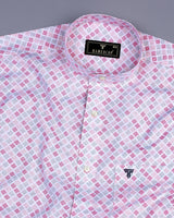Melody Pink Square Block Printed Amsler Linen Cotton Shirt