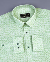 Wilson Green Leaf Printed Amsler Linen Cotton Shirt