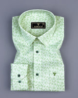 Wilson Green Leaf Printed Amsler Linen Cotton Shirt