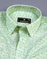 Wilson Green Leaf Printed Amsler Linen Cotton Shirt