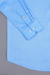 Police strobe blue  jacquard printed shirt