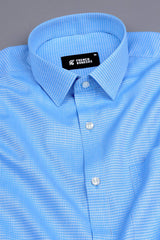 Police strobe blue  jacquard printed shirt