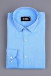 Police strobe blue  jacquard printed shirt