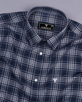 Jiloca Gray With White Twill Check Premium Cotton Shirt