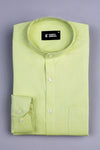 Chartreuse green  jacquard printed shirt