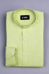 Chartreuse green  jacquard printed shirt