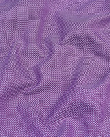 Wolin Purple With White Dobby Texture Cotton Shirt