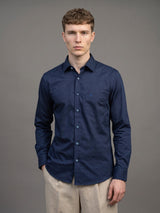 Kingston Blue Multi Square Box Printed Cotton Shirt