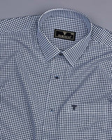 Oastin NavyBlue With White Small Check Cotton Shirt