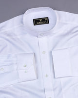 Sparkle White Jacquard Textured Premium Cotton Shirt