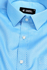 Blue raspberry  jacquard printed shirt
