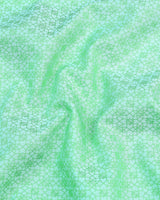 Cacino Green Dobby Textured Jacquard Cotton Shirt