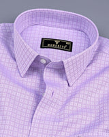 Light Purple Oval Patterned Jacquard Cotton Shirt