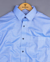 Edison SkyBlue Jacquard Square Pattern Dobby Cotton Shirt