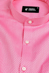 Carnation pink  jacquard printed shirt
