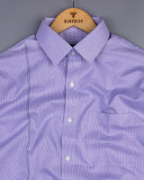 Purple Micro Houndstooth Dobby Cotton Formal Shirt