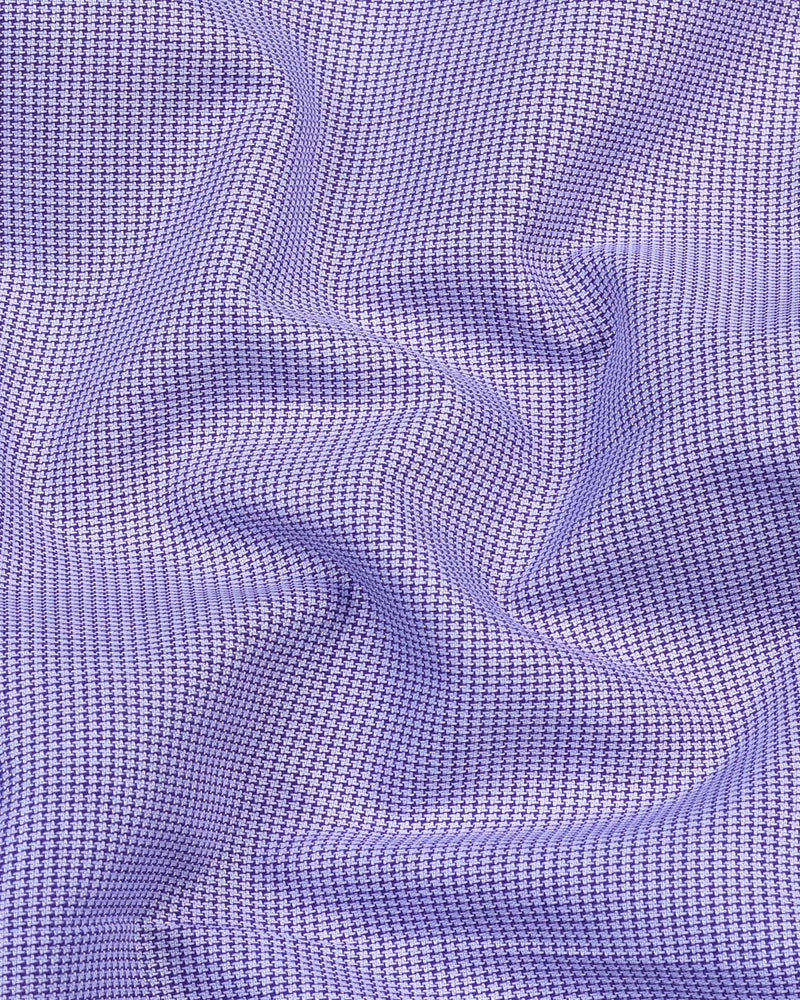 Purple Micro Houndstooth Dobby Cotton Formal Shirt