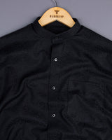 Ebony Black Jacquard Paisley Dobby Cotton Shirt