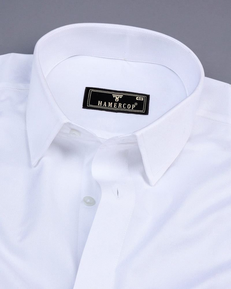 Flash White Oxford Solid Cotton Formal Shirt