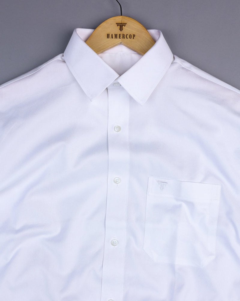 Flash White Oxford Solid Cotton Formal Shirt