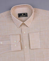 Opsin Cream Houndstooth Check Amsler Cotton Shirt