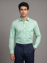 Opsin Green Houndstooth Check Amsler Cotton Shirt