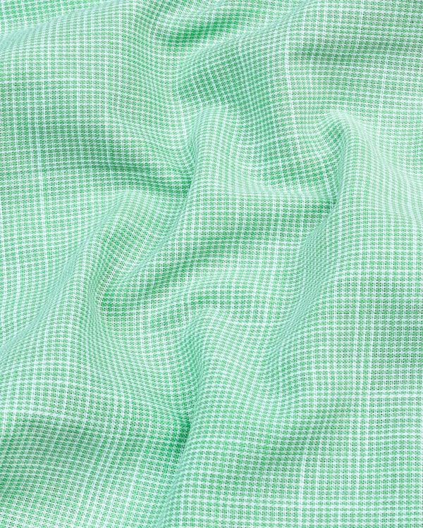 Opsin Green Houndstooth Check Amsler Cotton Shirt