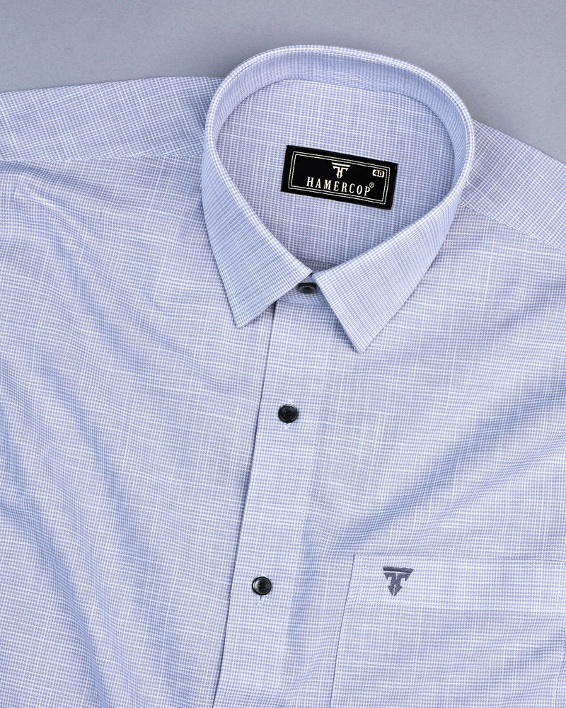 Opsin Gray Houndstooth Check Amsler Cotton Shirt