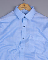 Opsin Blue Houndstooth Check Amsler Cotton Shirt