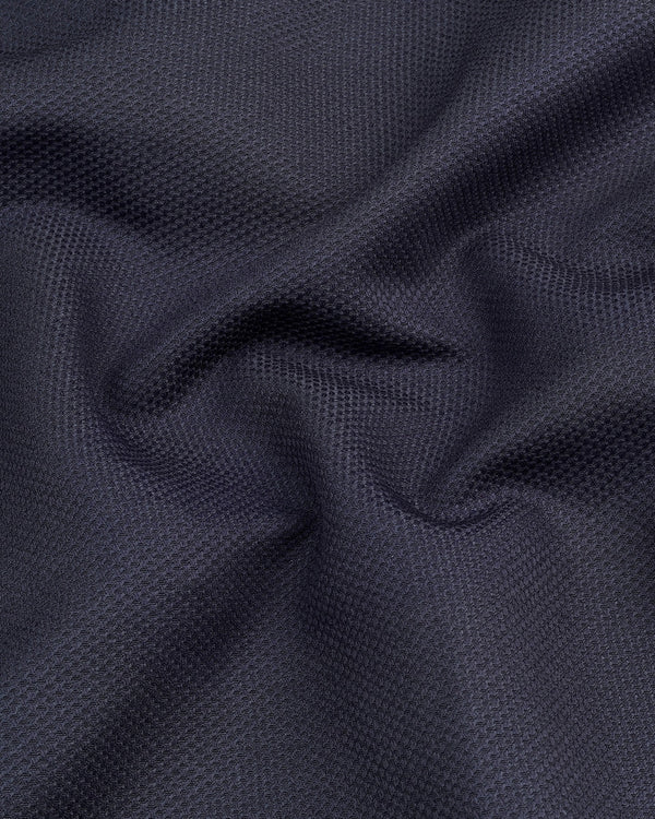 Graphite Gray Python Shaped Dobby Textured Cotton Shirt