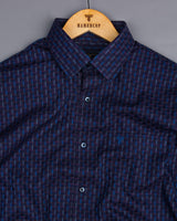 Cadmium Blue Designer Check Premium Cotton Formal Shirt