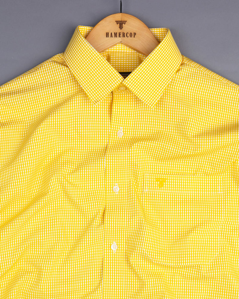 Yellow checkered dress store shirt