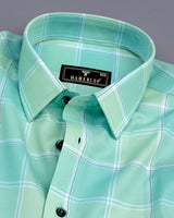 Endon Pista Green Shaded Twill Check Premium Cotton Shirt