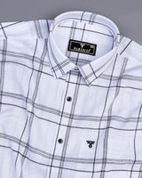 Castle White With Black Check Dobby Cotton Shirt