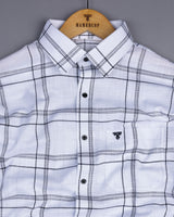 Castle White With Black Check Dobby Cotton Shirt