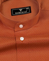 Carrot Orange Dot Printed Premium Cotton Shirt