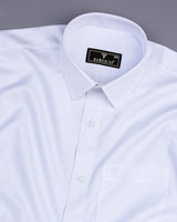Crane White Self Check Dobby Cotton Solid Shirt