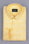 Light and Dark Mango yellow with white Line stipe shirt