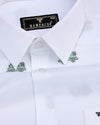 Green ToyTrain Printed Jacquard White Giza Shirt