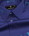 Blue Wonder Jacquard Printed Premium Giza Cotton Shirt