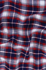 Red and White with Royal blue Line check shirt