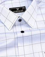 Aroma Gray With White Graph Check Premium Giza Shirt